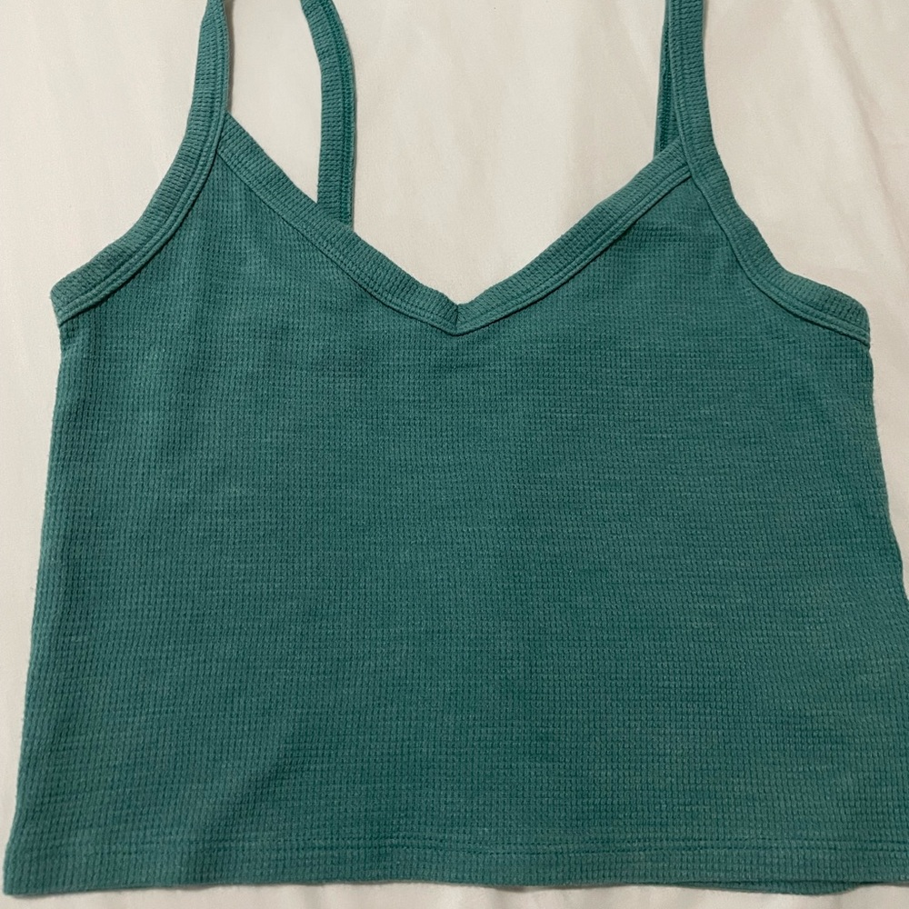 Blue cropped camisole/tank top